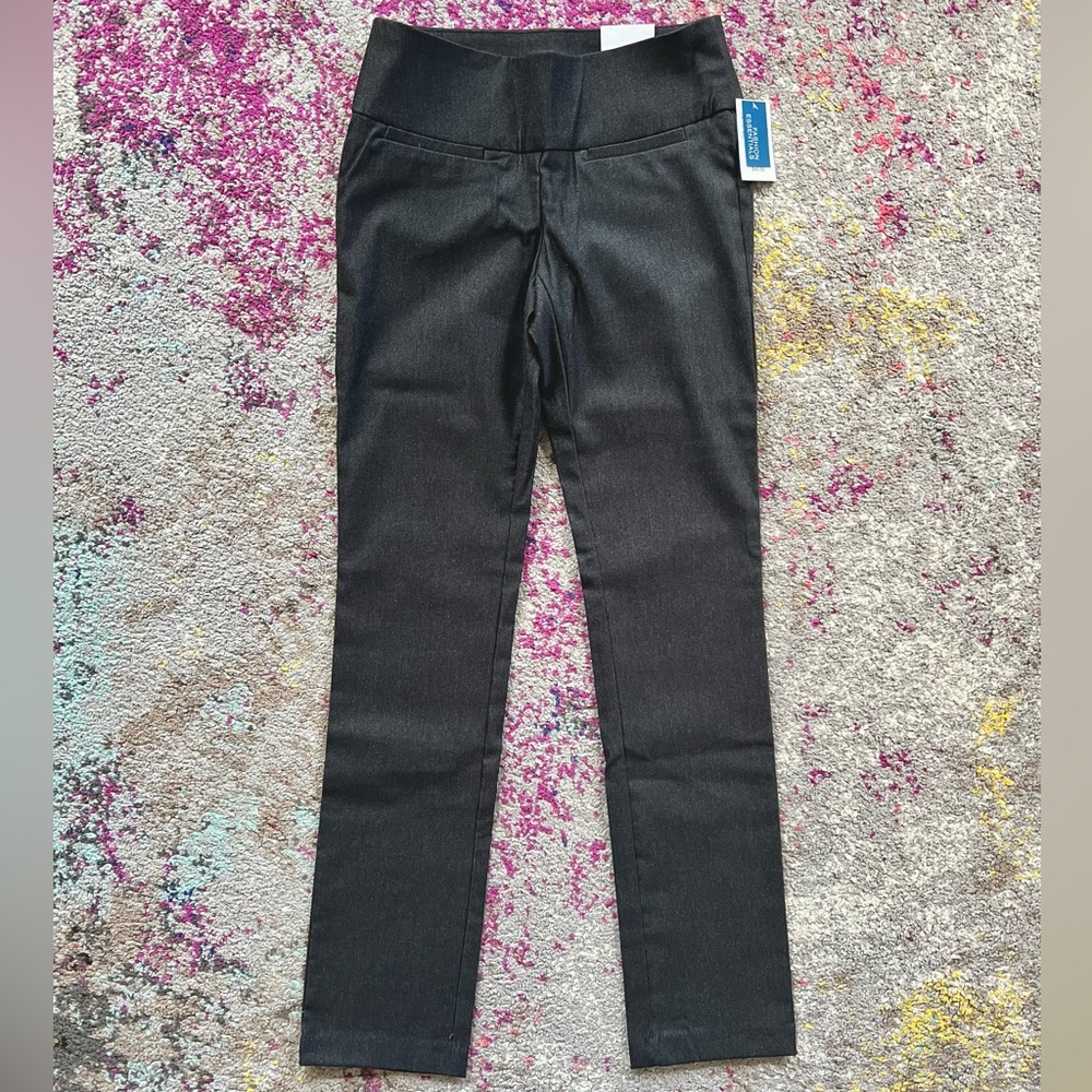 Women’s straight leg charcoal dress pants, size 2